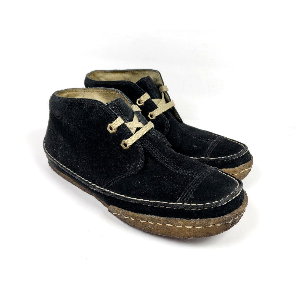 Simple Waldo Mens Sz 7 Womens Sz 9 Black Suede Lace Chukka Bootie Shoes